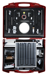 Open experiment case demo set solar thermal energy conversion, all experiment materials are in the foam and thus have their permanent place in the case.