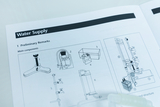 The image shows a page from a manual on &quot;water supply&quot; where various main components are shown schematically. The illustrations include various devices and connections that can be used for educational experiments.
