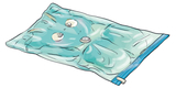 The picture shows a transparent, blue cooling pad in the shape of a cute animal with big eyes. It is intended for educational use and could be used in experiments on temperature regulation.