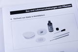 The picture shows materials for conducting an experiment to detect starch in cotyledons. It includes iodine solution, various pipettes and dishes that are needed for the experimental setup.