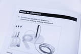 The picture shows an illustration from a textbook that shows materials for testing water quality. Various sample tubes, bottles and a measuring device that is used to analyze turbidity, color and odor can be seen.