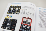 The image shows an overview of experimental materials, particularly optical bodies, used in an educational set for schools. In the illustration, the different shapes and elements are numbered and listed, including safe usage instructions.