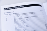The picture shows an overview of experimental components for the field of mechanics that are magnetic. It lists various individual parts with their names, quantities and order numbers that are used for teaching in the German educational system.