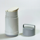 The image shows a white cylindrical container with a removable lid and a gray, round container next to it. Both products appear to be designed for experimental purposes in education.