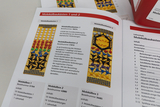 The picture shows a presentation of two molecular construction kits that are used for teaching chemistry. They contain various parts for representing atomic compounds and are each provided with order numbers and application descriptions.