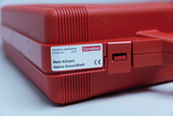 A red student experiment set from Cornelsen is on display, bearing the motto &quot;My Body, My Health.&quot; The set bears the model number 22014 and is designed for use in education.